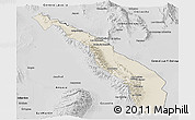 Shaded Relief Panoramic Map of Valle Fertil, desaturated