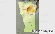 Physical 3D Map of San Luis, darken, semi-desaturated