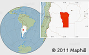 Savanna Style Location Map of San Luis, highlighted country, hill shading