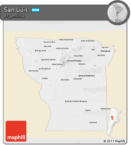 Classic Style Panoramic Map of San Luis, single color outside