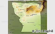Physical Panoramic Map of San Luis, darken