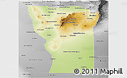 Physical Panoramic Map of San Luis, desaturated