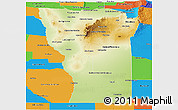 Physical Panoramic Map of San Luis, political outside