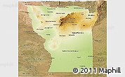 Physical Panoramic Map of San Luis, satellite outside