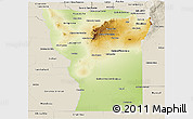 Physical Panoramic Map of San Luis, shaded relief outside
