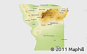 Physical Panoramic Map of San Luis, single color outside