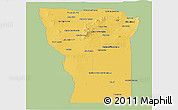 Savanna Style Panoramic Map of San Luis, single color outside