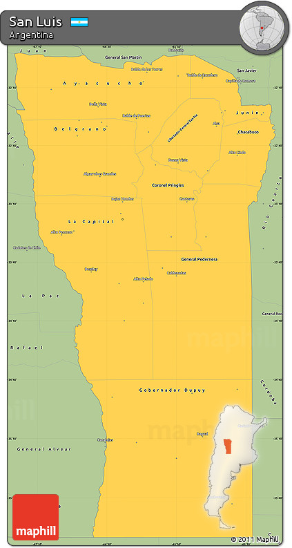 Savanna Style Simple Map of San Luis