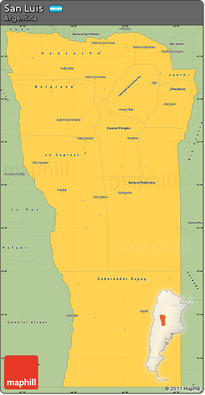 Savanna Style Simple Map of San Luis