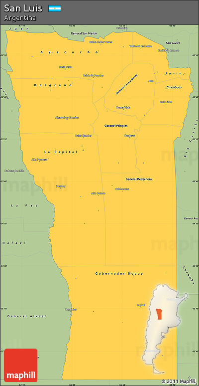 Savanna Style Simple Map of San Luis