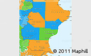 Political Simple Map of Santa Cruz, political shades outside