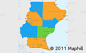 Political Simple Map of Santa Cruz, single color outside