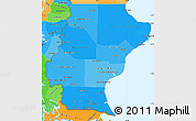 Political Shades Simple Map of Santa Cruz