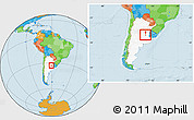 Political Location Map of Rosario, highlighted country, within the entire country