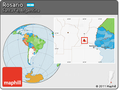 Political Location Map of Rosario, highlighted country