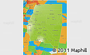 Physical 3D Map of Santiago del Estero, political outside