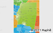 Physical 3D Map of Santiago del Estero, political shades outside