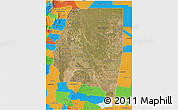 Satellite 3D Map of Santiago del Estero, political outside