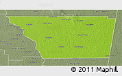 Physical 3D Map of General Taboada, semi-desaturated