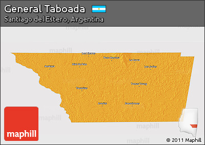 Political 3D Map of General Taboada, cropped outside