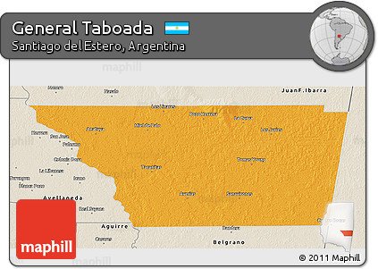 Political 3D Map of General Taboada, shaded relief outside