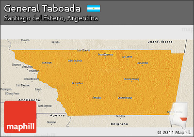 Political 3D Map of General Taboada, shaded relief outside