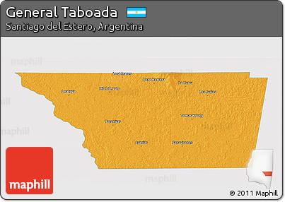 Political 3D Map of General Taboada, single color outside