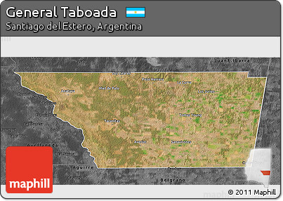 Satellite 3D Map of General Taboada, darken, desaturated