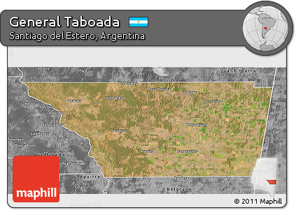 Satellite 3D Map of General Taboada, desaturated
