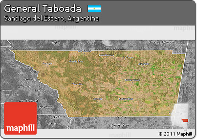 Satellite 3D Map of General Taboada, desaturated
