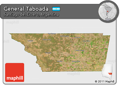 Satellite 3D Map of General Taboada, single color outside