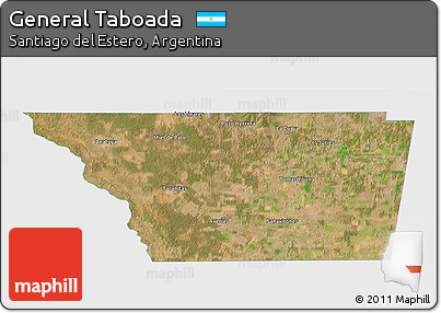 Satellite 3D Map of General Taboada, single color outside
