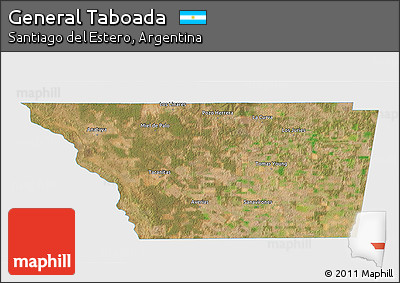 Satellite 3D Map of General Taboada, single color outside