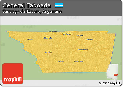 Savanna Style 3D Map of General Taboada, single color outside