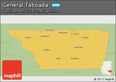 Savanna Style 3D Map of General Taboada, single color outside