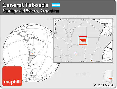 Blank Location Map of General Taboada, highlighted country