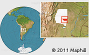 Satellite Location Map of General Taboada, highlighted parent region