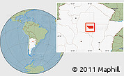 Savanna Style Location Map of General Taboada, highlighted country, hill shading