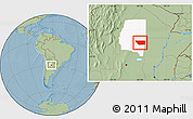 Savanna Style Location Map of General Taboada, highlighted parent region, hill shading