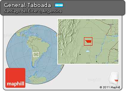 Savanna Style Location Map of General Taboada, hill shading