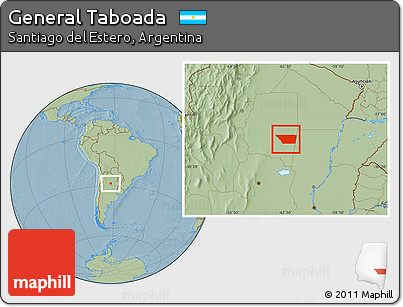 Savanna Style Location Map of General Taboada, hill shading