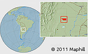 Savanna Style Location Map of General Taboada, hill shading