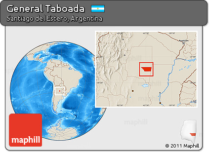 Shaded Relief Location Map of General Taboada