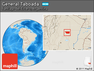 Shaded Relief Location Map of General Taboada