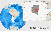 Shaded Relief Location Map of General Taboada, highlighted country, highlighted parent region
