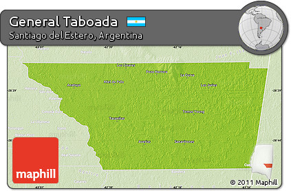 Physical Map of General Taboada, lighten