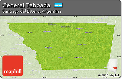 Physical Map of General Taboada, lighten