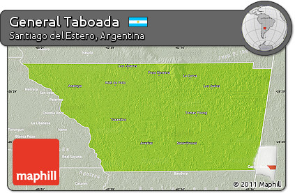 Physical Map of General Taboada, lighten, semi-desaturated