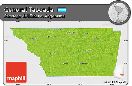 Physical Map of General Taboada, single color outside