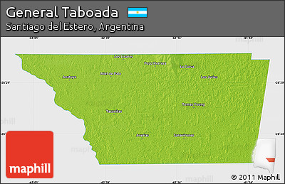 Physical Map of General Taboada, single color outside